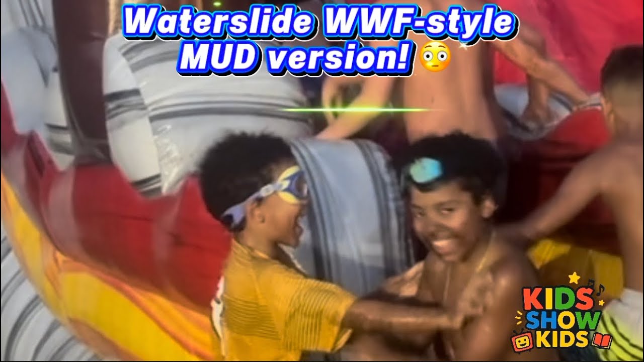 Water Slide Turned Into a Mud Wrestling match! 😂💦 | Kids Show Kids background