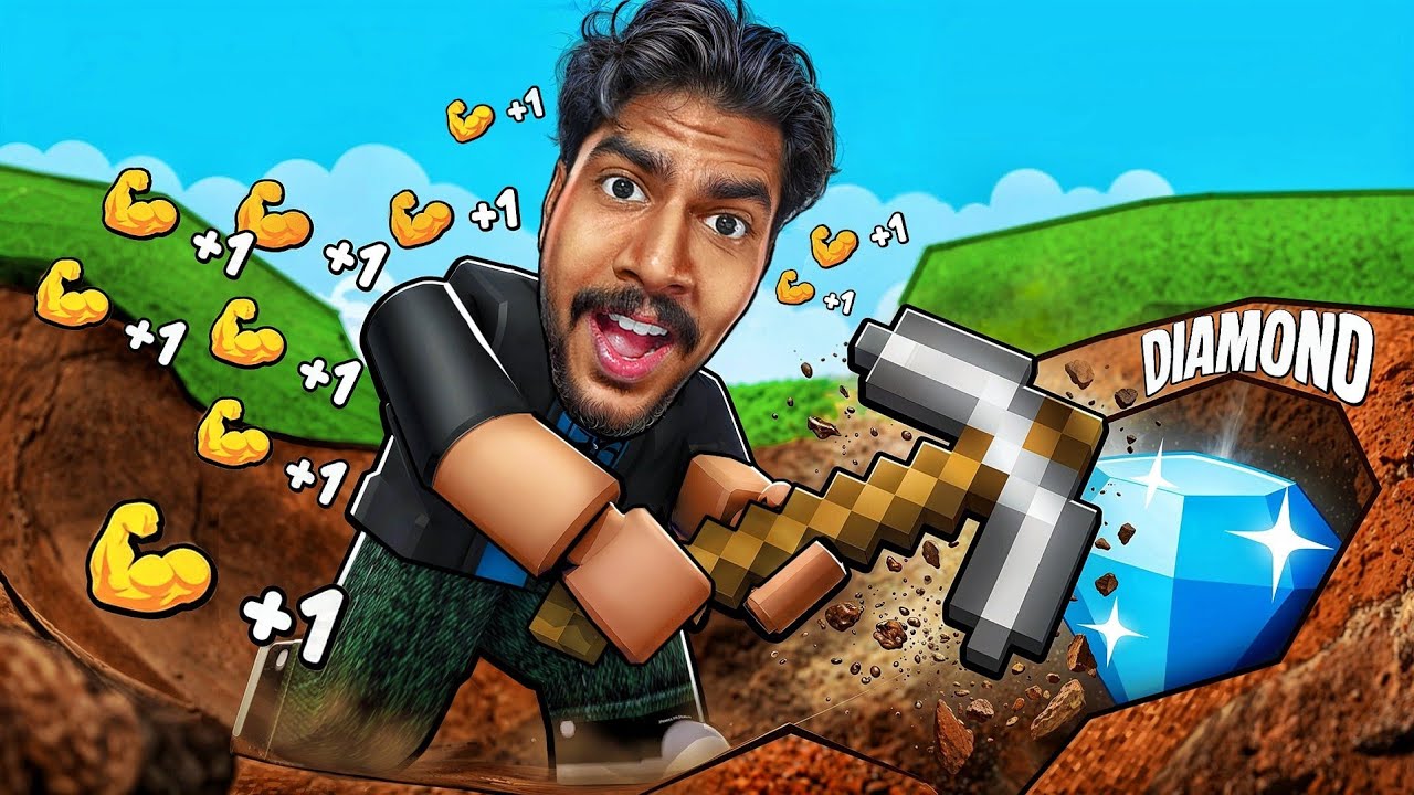 Becoming Billionaire in Roblox +1 Mine Per Click!! background