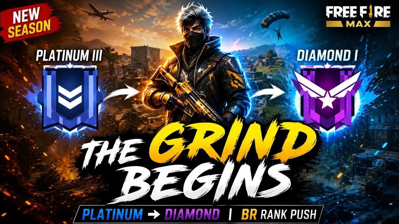 New BR Season! | Platinum to Diamond| FREE FIRE MAX BR MONTAGE. background
