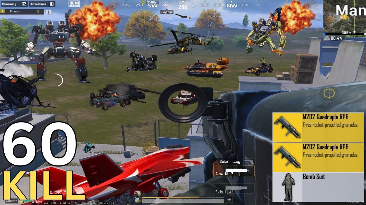 30+30 Kills 🤯 Use Double M202 vs full squads With Tanks, Hovercraft, Cars 💥 | PUBG MOBILE PAYLOAD | background