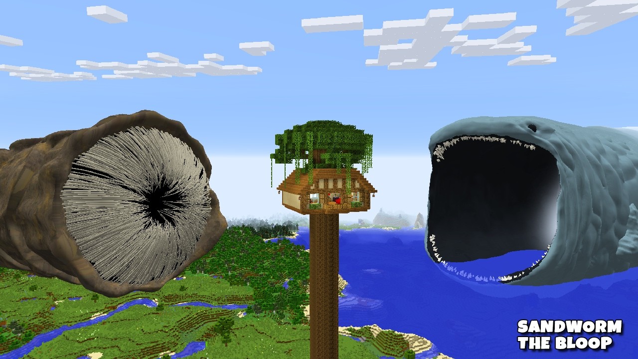 SURVIVING FROM THE BLOOP AND SANDWORM in Minecraft Part 2 - Gameplay background