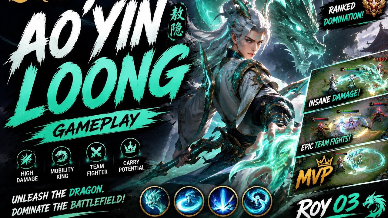 Honor of Kings – Ao'yin (Loong) Gameplay 🔥🐉 || Roy 03 background