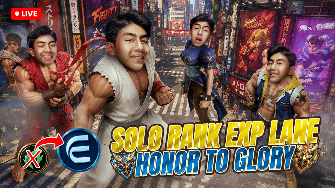 SOLO RANK HONOR - GLORY EXP LANE ONLY ! - REVIEW STREETFIGHTER SKIN #2 background