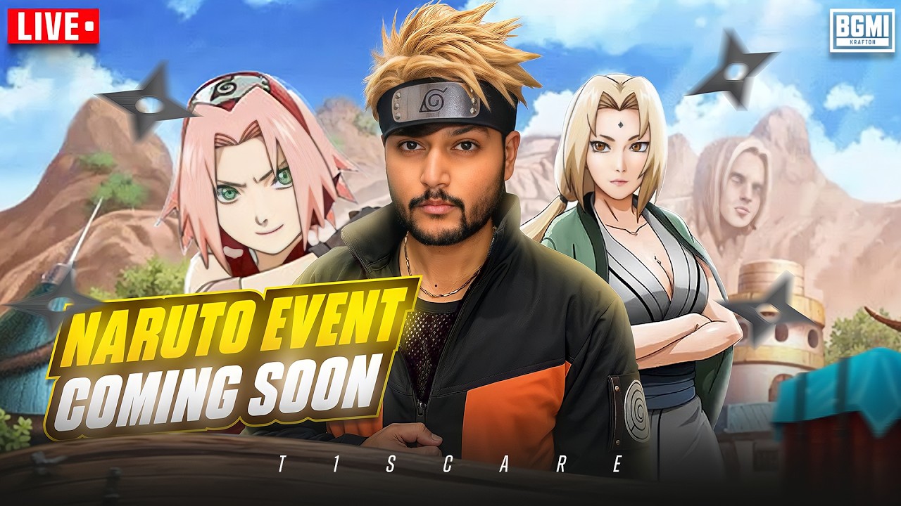 BGMI x NARUTO UPDATE IS INSANE! 😱 Full Gameplay LIVE! T1SCARE IS LIVE NEW UPDATE 4.5 BGMI #bgmilive background