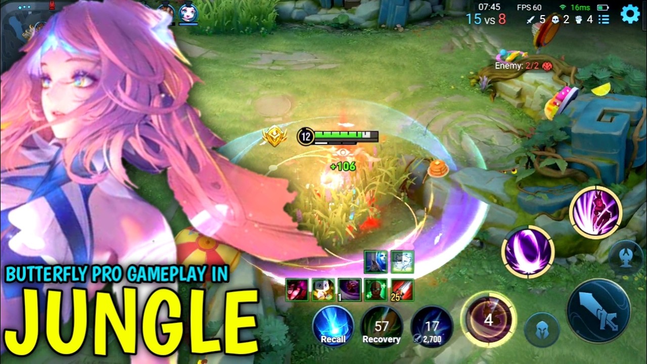 Honor Of Kings : ButterFly Pro Gameplay In Jungle | Broken Build ButterFly - HOK background