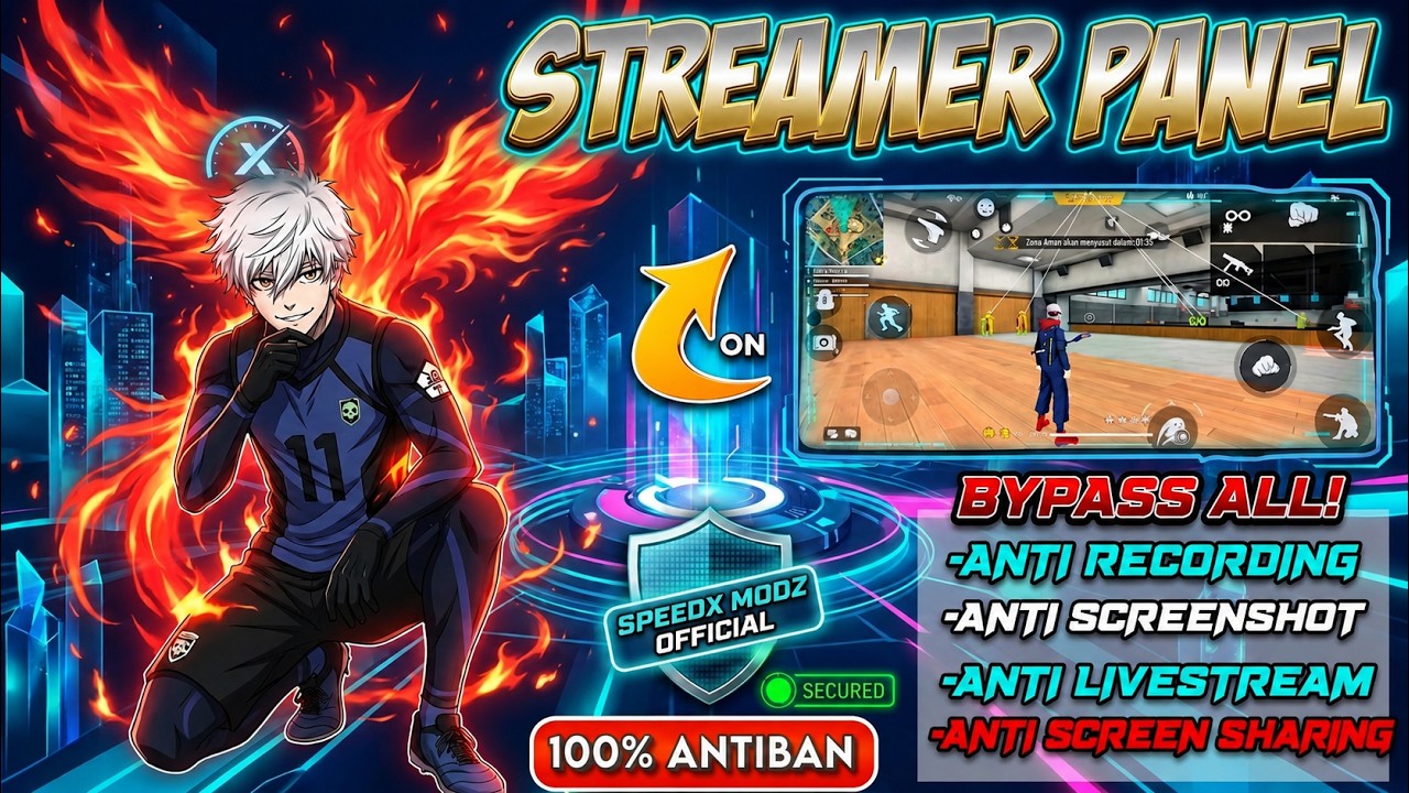 FREE FIRE MAX OB54 STREAMER PANEL π₯ | ROOT & NON-ROOT SETUP | FF PANEL REVIEW 2026 background