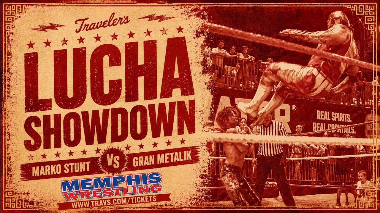 Marko Stunt vs Gran Metalik | Arkansas Traveler's Lucha Libra Night | MEMPHIS WRESTLING background