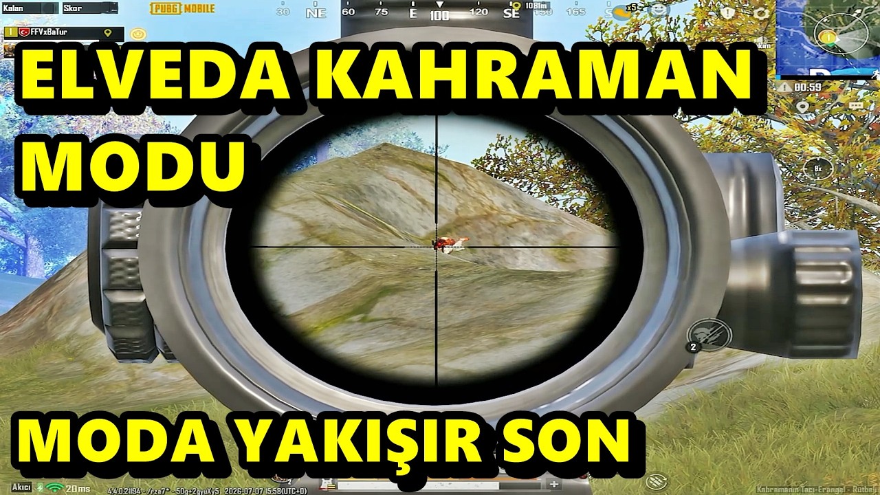 ELVEDA KAHRAMAN MODU ! BU MODA YAKIŞIR MÜTHİŞ SON BATUR GAME SOLO SQUAD PUBG MOBİLE background
