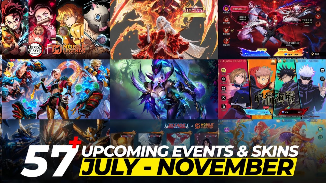 58 UPCOMING EVENT & SKIN | MIYA & GUSION LEGEND REVAMP, ETERNAL SEASON 2, JJK RESALE, XAVIER LEGEND background