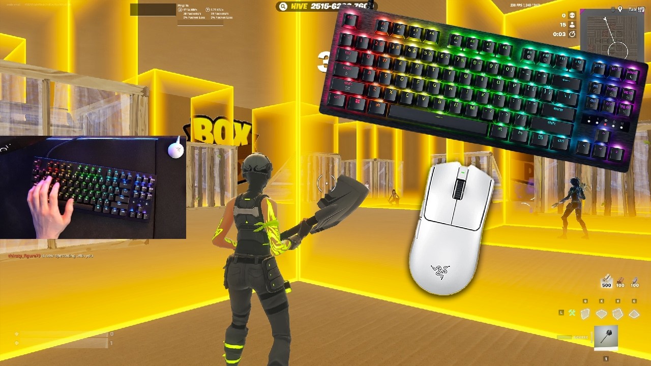 Unboxing Razer Huntsman V3 TKL + Keyboard & Mouse Sounds Fortnite ASMR Gameplay background