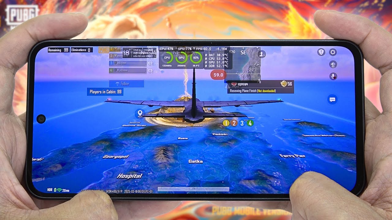 Samsung Galaxy A36 test game PUBG Mobile | Snapdragon 6 Gen 3 backdrop