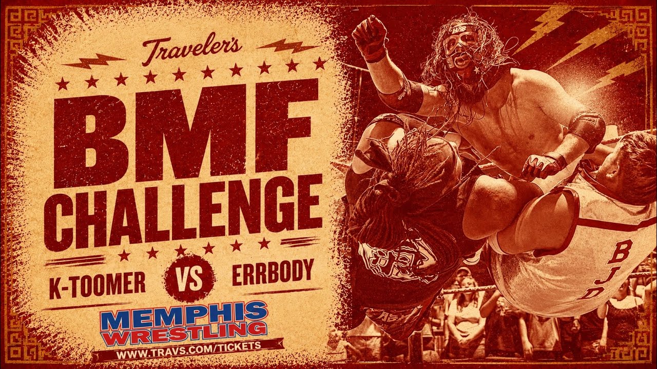 K-Toomer's BMF Challenge | Arkansas Traveler's Lucha Libra Night | MEMPHIS WRESTLING background