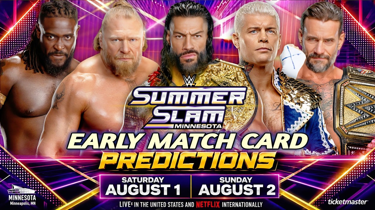 WWE SummerSlam 2026 Match Card Predictions | Night 1 & Night 2 Full Predicted Card background