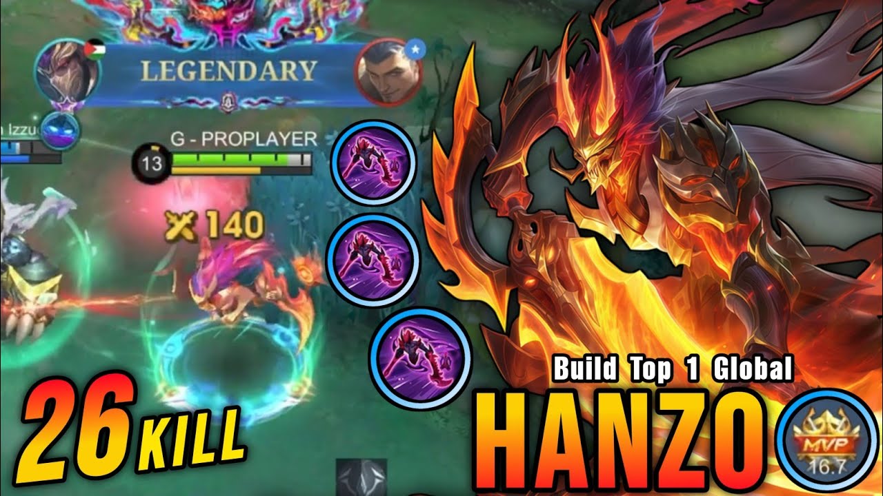 26 Kills!! Legendary Hanzo Real Monster Jungler!! - Build Top 1 Global Hanzo ~ MLBB background