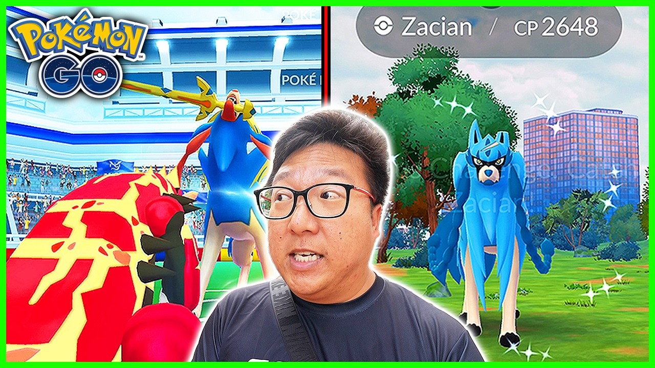 Crowned Zacian & Crowned Zamazenta Raid Hour in Pokemon GO background