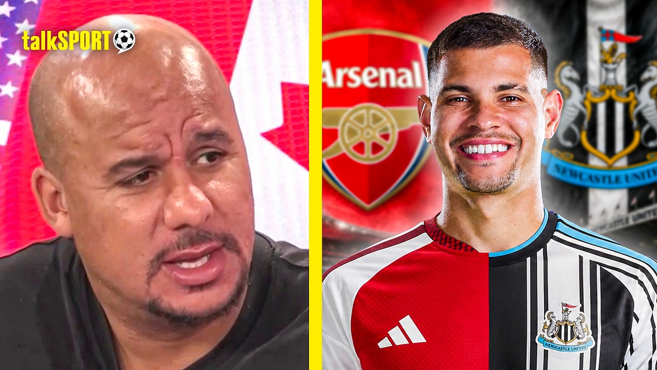 "CAN YOU BLAME HIM?!" Gabby Agbonlahor REACTS as Bruno Guimarães Asks to Leave Newcastle for Arsenal background