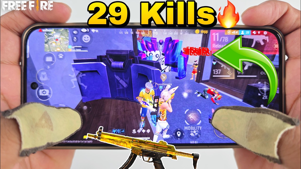 Infinix gt 30 pro gaming phone free fire gameplay duo vs squad 2 finger claw handcam onetap headshot background