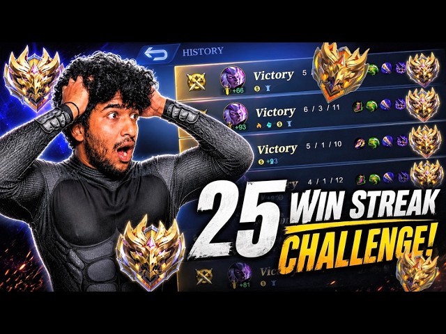 25 WIN STREAK CHALLENGE LIVE! Can Anyone Stop Me? | Mobile Legends Bang Bang background