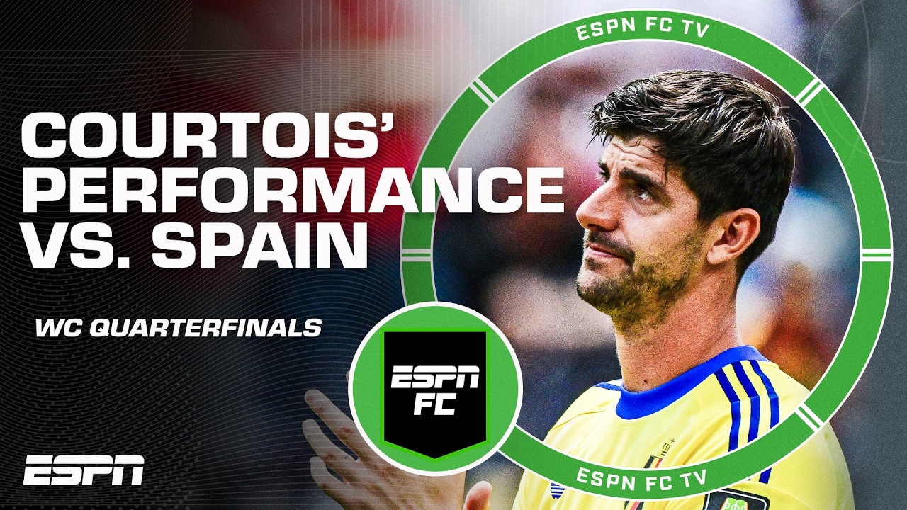 ‘He kept them in the game!’ 🙌 Steve Nicol on Thibaut Courtois’ performance vs. Spain | ESPN FC background