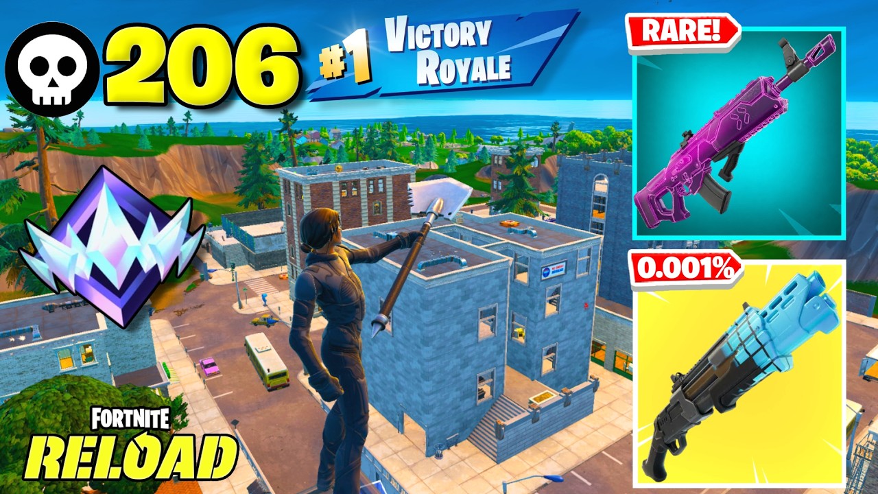 206 Elimination "RANKED RELOAD” Gameplay Wins (Fortnite Chapter 7 PS5 Controller) background