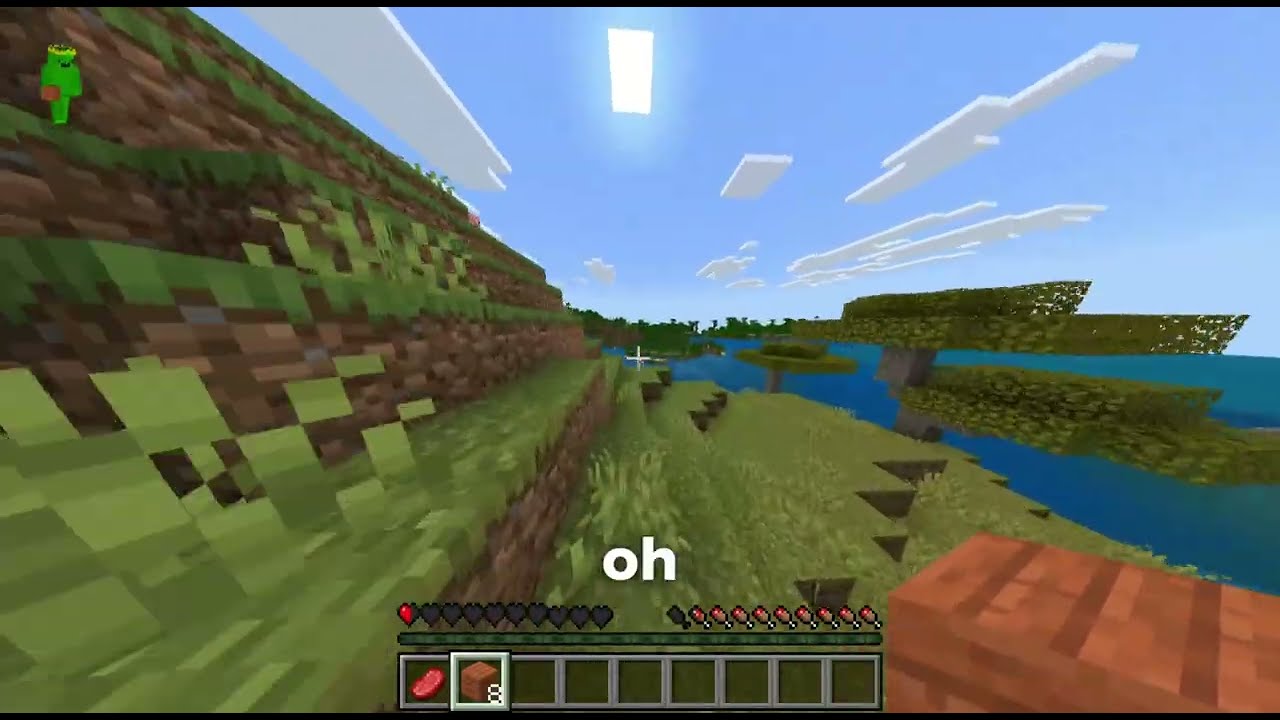 Minecraft but if I take damage I get CRACKED background