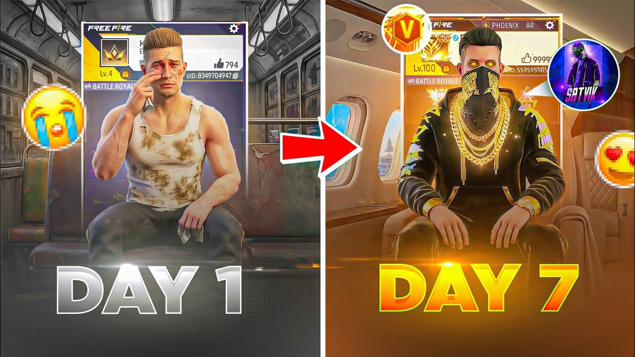 Transforming My Subscriber's Noob ID Into Prime 8 in Just 7 Days! π± β Garena Free Fire background