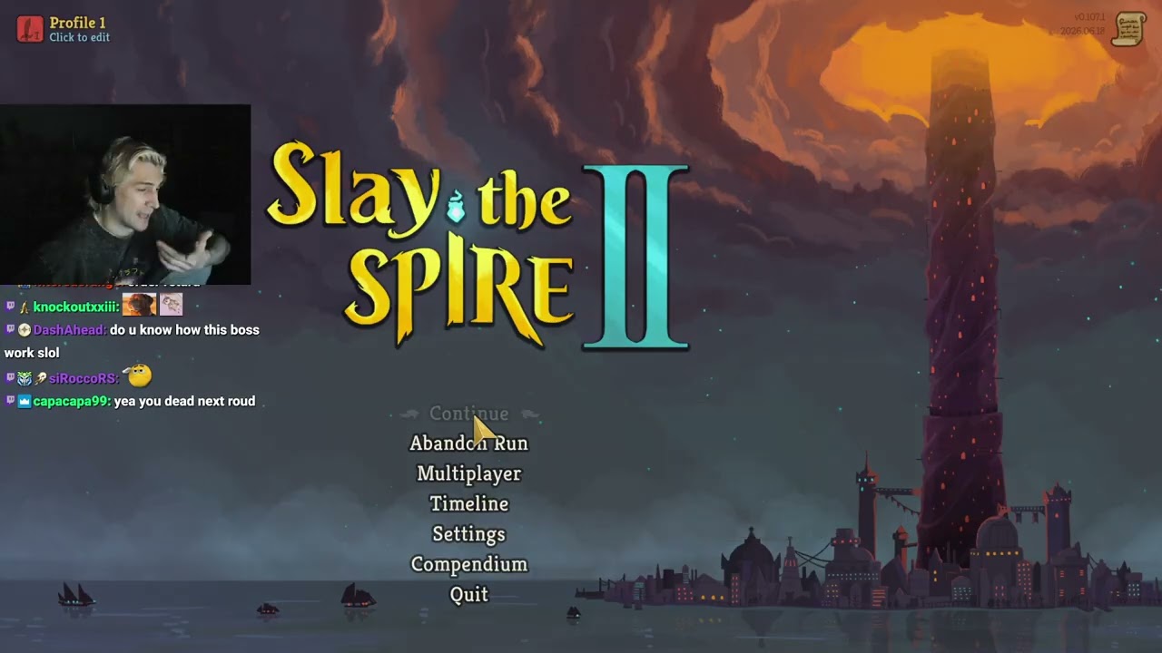 xQc Plays SLAY THE SPIRE 2 background