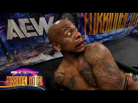 Lio Rush CRASHES the Cage Match! 😱 | AEW Forbidden Door 2026 Highlights Presented by Upper Deck background
