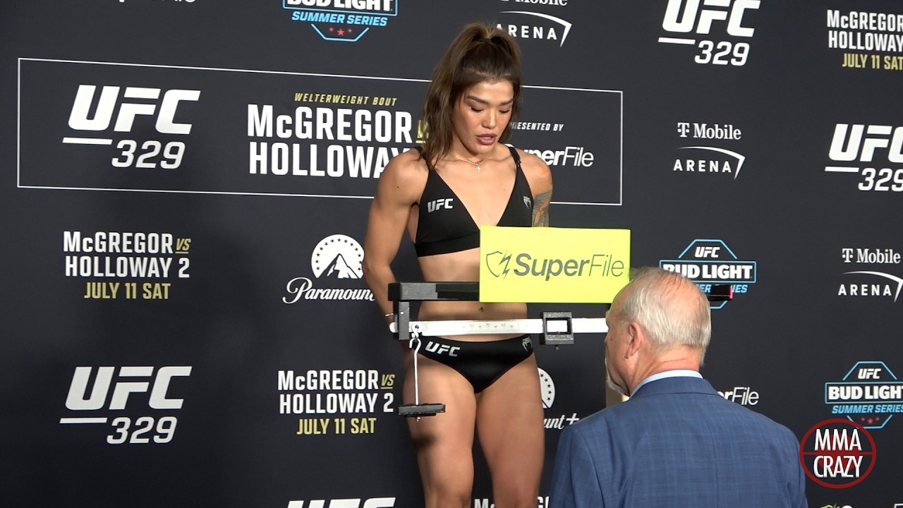 Tracy Cortez weighs in for UFC 329 backdrop
