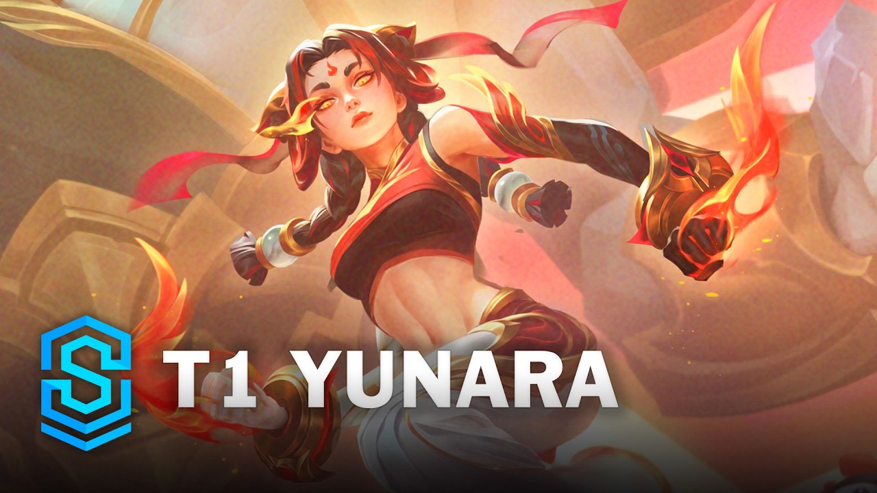 T1 Yunara Skin Spotlight - League of Legends background