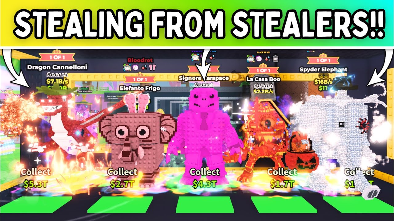 I STOLE THE CRAZIEST BRAINROTS FROM STEALERS!! *JUNKY METHOD!!!* Steal a Brainrot ROBLOX! (PT. 6) background