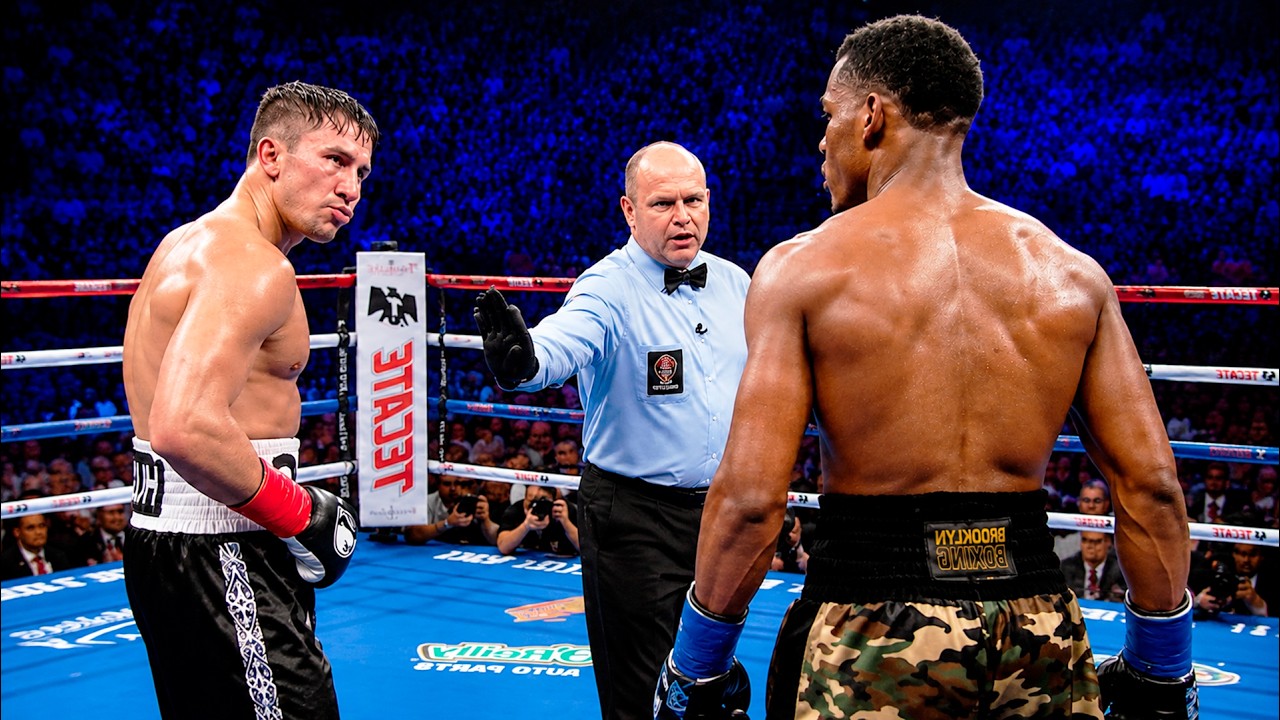 Gennady Golovkin (Kazakhstan) vs Daniel Jacobs (USA) | BOXING fight, HD background