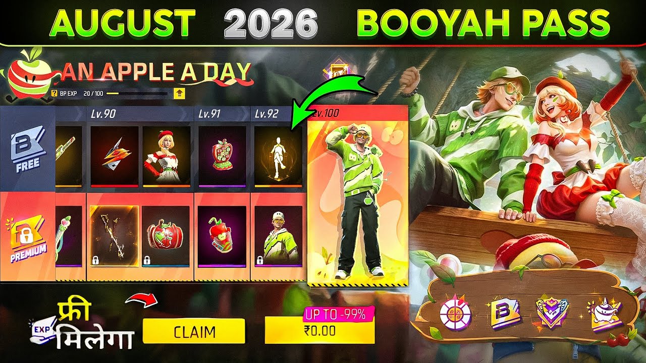 August 2026đ„ Booyah Pass Full Review | Next Month Booyah Pass Free Fire | August Booyah pass 2026 background
