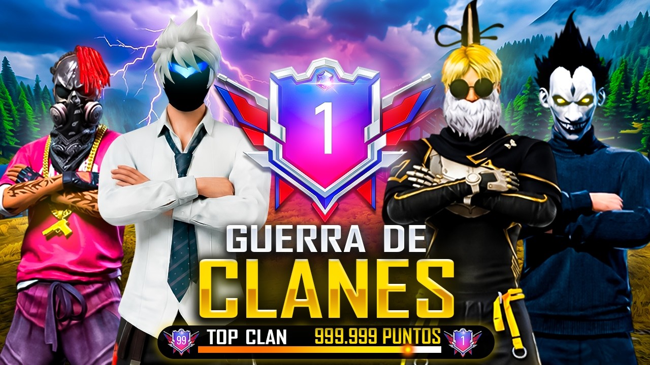 ¡ASI SON LAS PARTIDAS EN GUERRA DE CLANES CON NAGUARA! 😱🔥 FREE FIRE background