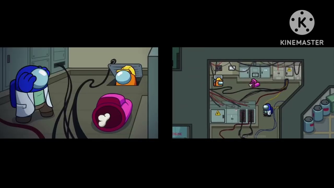 Among Us New Roles Trailer - Scene Comparison background