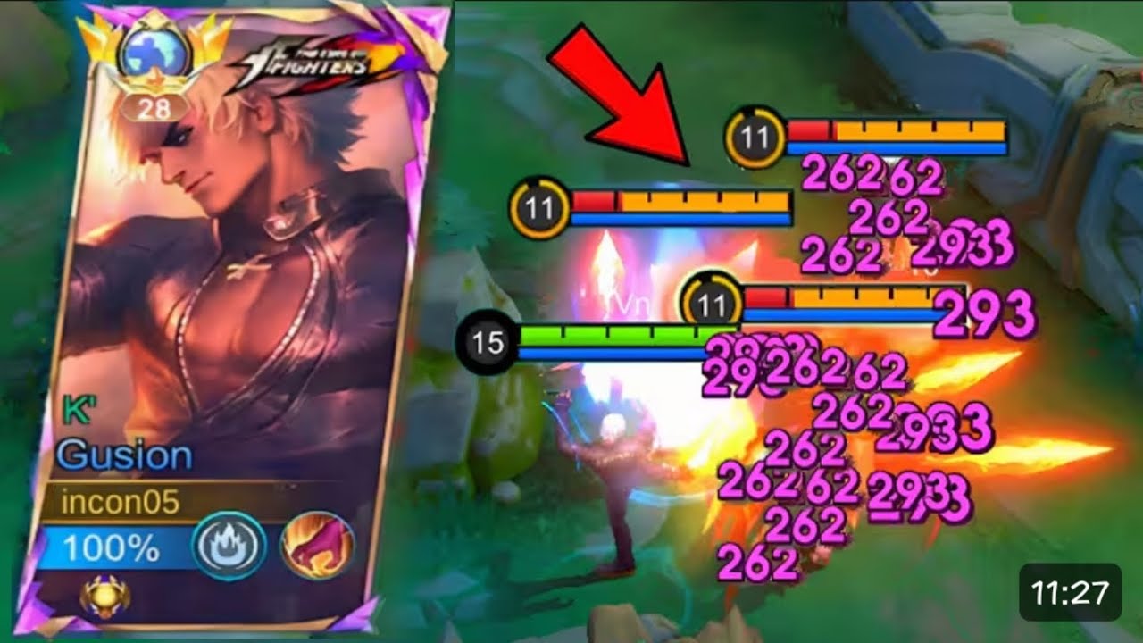 10x FASTER GUSION KOF SKIN MONTAGE đ„ 99% DAMAGE HACKER đ±đ±-MLBB background