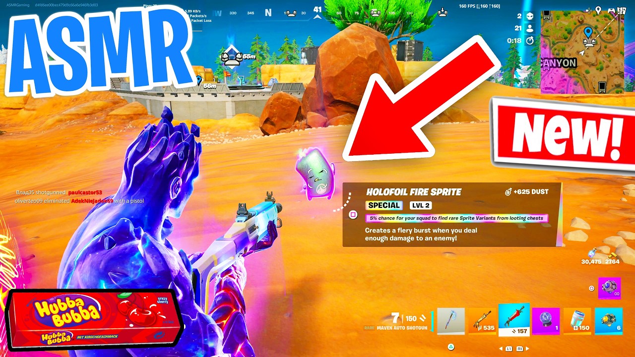 ASMR Gaming 😴 Fortnite NEW Holofoil Sprites! Relaxing Gum Chewing 🎮🎧 Controller Sounds + Whispers💤 background