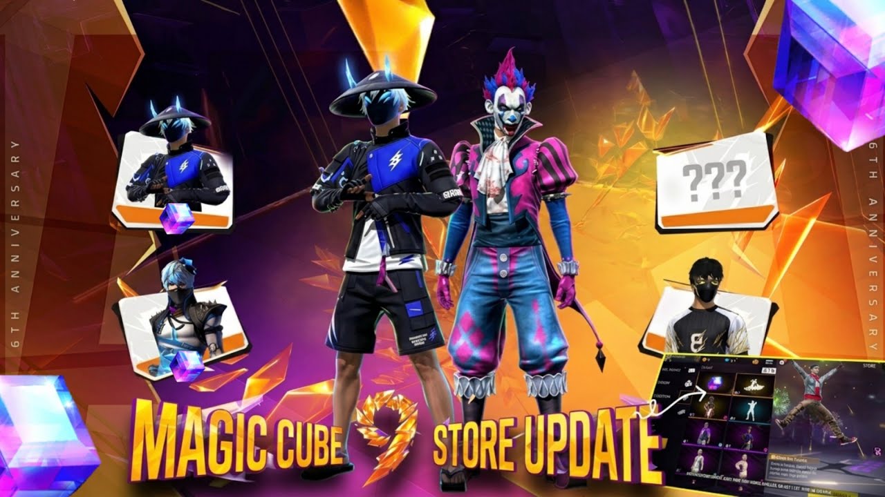 9th ANNIVERSARY MAGIC CUBE STORE UPDATE, JOKER BUNDLE RETURN, FF NEW EVENT, FREE FIRE NEW EVENT background