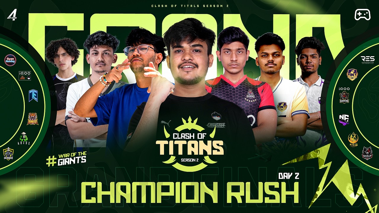 CLASH OF TITANS S2 | GRAND FINALE | CHAMPION RUSH DAY 2 | ₹1,00,000 PP | Free Fire MAX | 4Ends.TV background