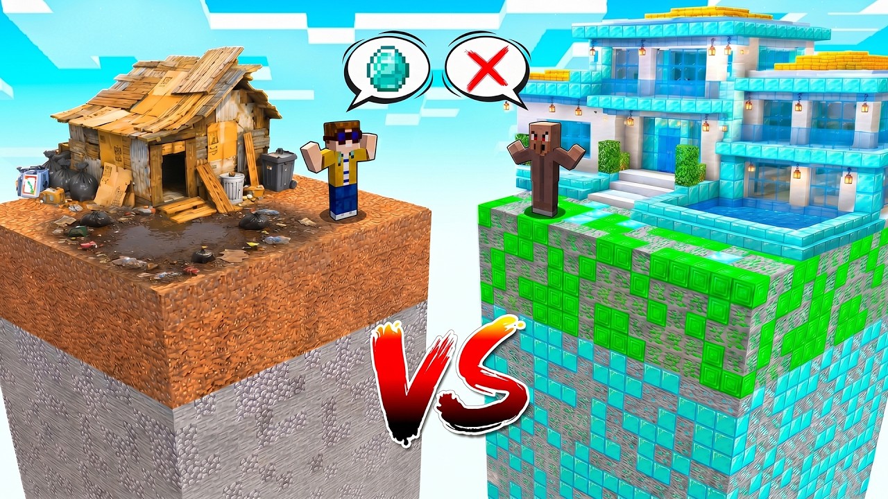 ARME CHUNK INSEL vs. REICHE INSEL n Minecraft! background