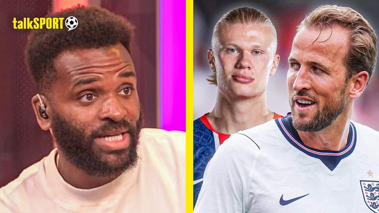Darren Bent EXPLAINS why Harry Kane is BETTER than Erling Haaland ahead of Norway vs England! background