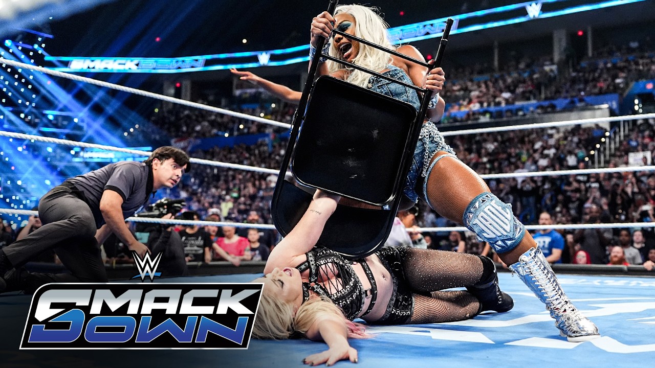 Jade Cargill injures Alexa Bliss’ arm with a steel chair: SmackDown highlights, July 10, 2026 background