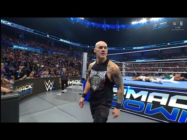 Baron Corbin returns and attacks Carmelo Hayes & Trick Williams _WWE Smackdown 10 July 2026 background