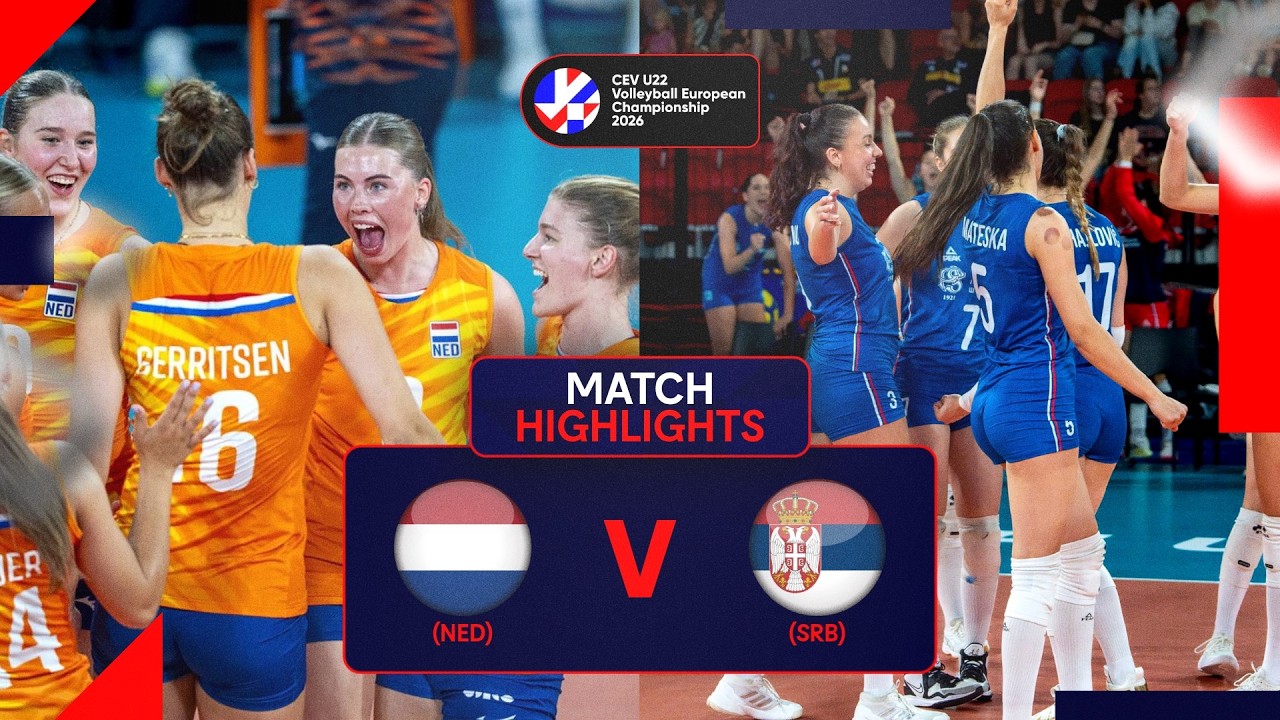 Highlights | The Netherlands vs. Serbia | CEV U/22 Volleyball European Championship 2026 | Women background
