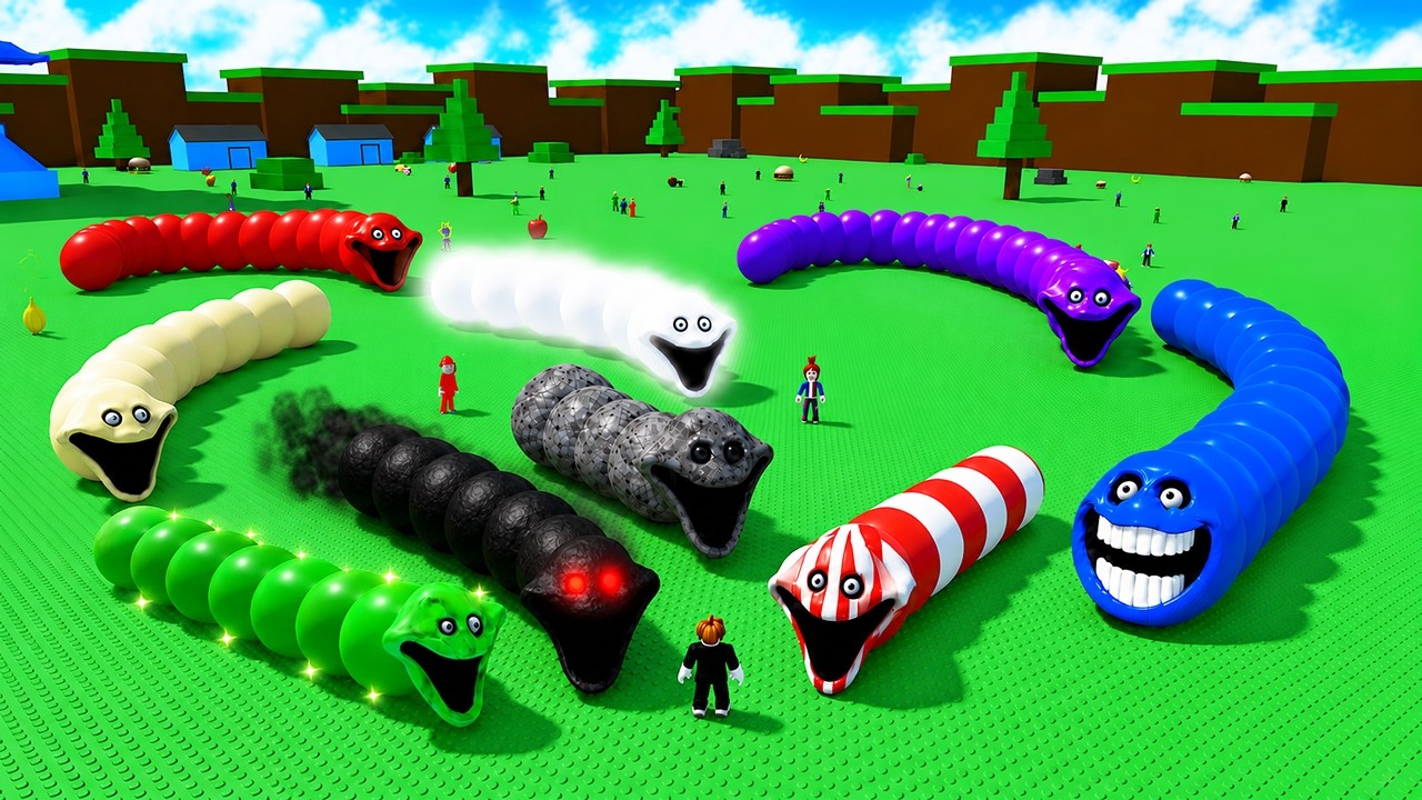 Become Hungry Worm Snake Roblox - New Evil Skin Unlocked All Worms background
