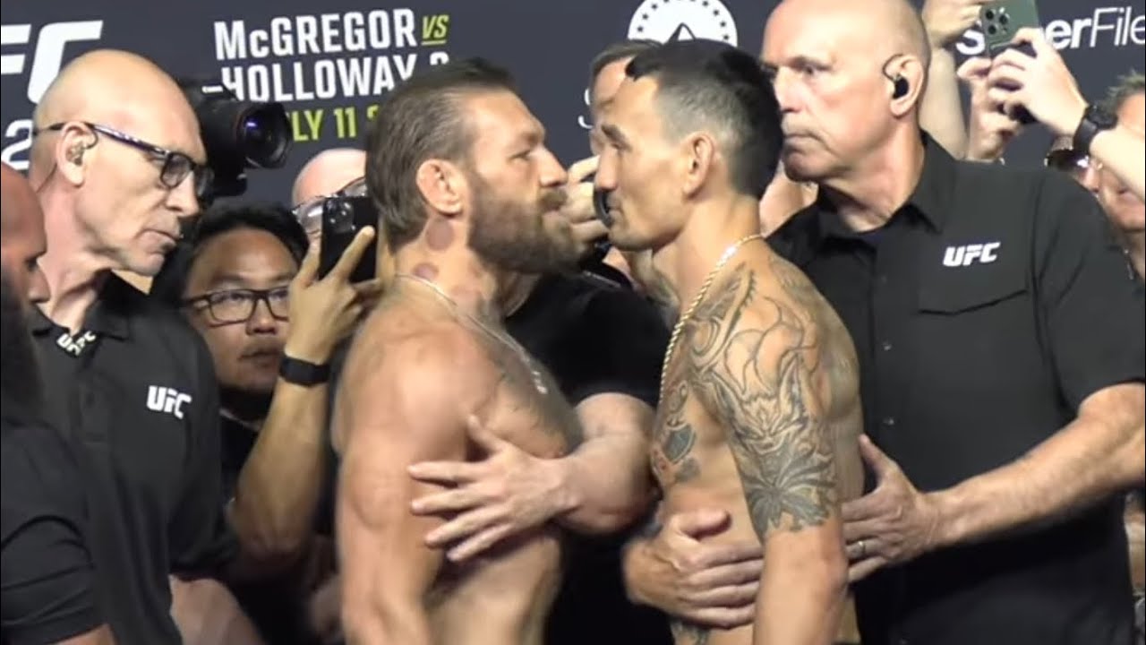 Conor McGregor vs Max Holloway FINAL FACE-OFFS | UFC 329 CEREMONIAL WEIGH-INS background