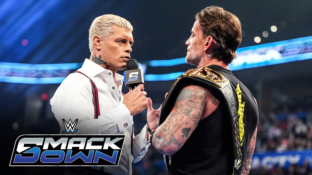 FULL SEGMENT: Cody Rhodes challenges CM Punk to a SummerSlam WWE Title Match: SmackDown highlights background