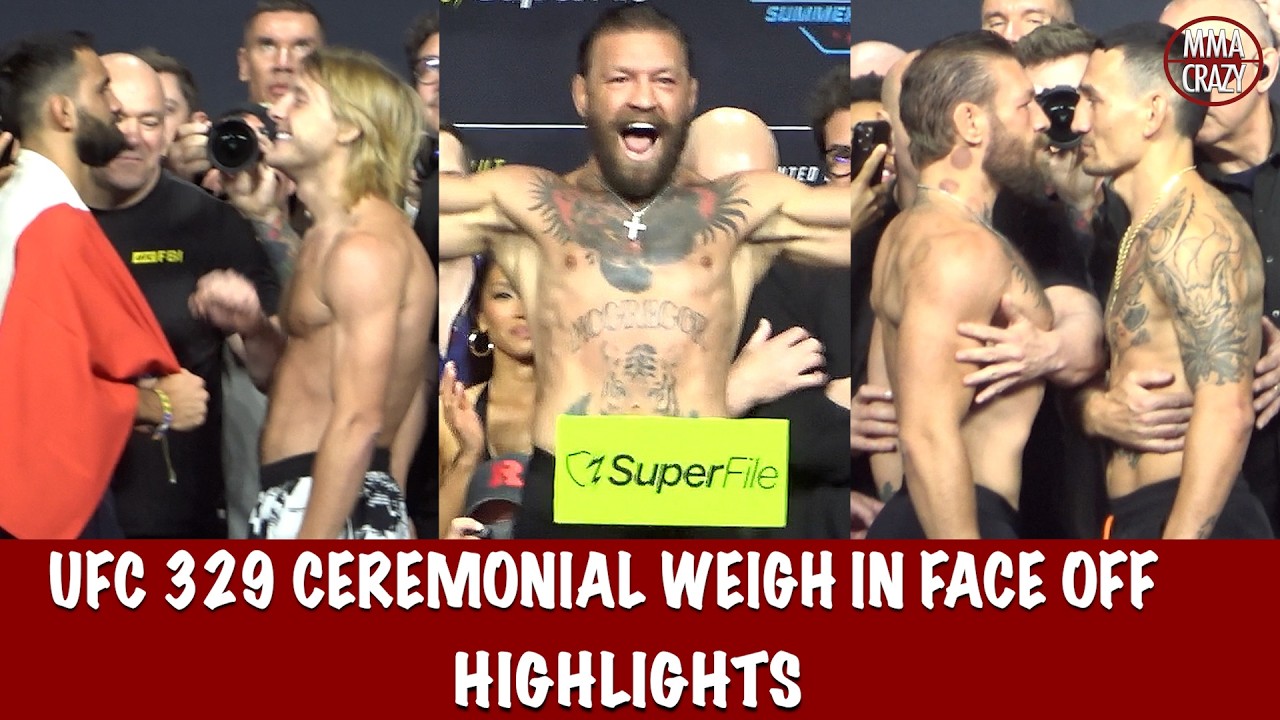 UFC 329 Ceremonial FINAL Face off Highlights background