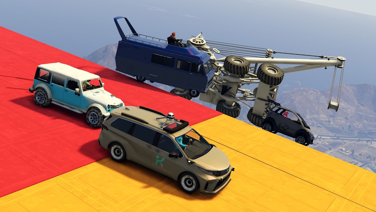 CRAZY No Rules Racing On Painbow Road! - GTA FiveM Random Racing background