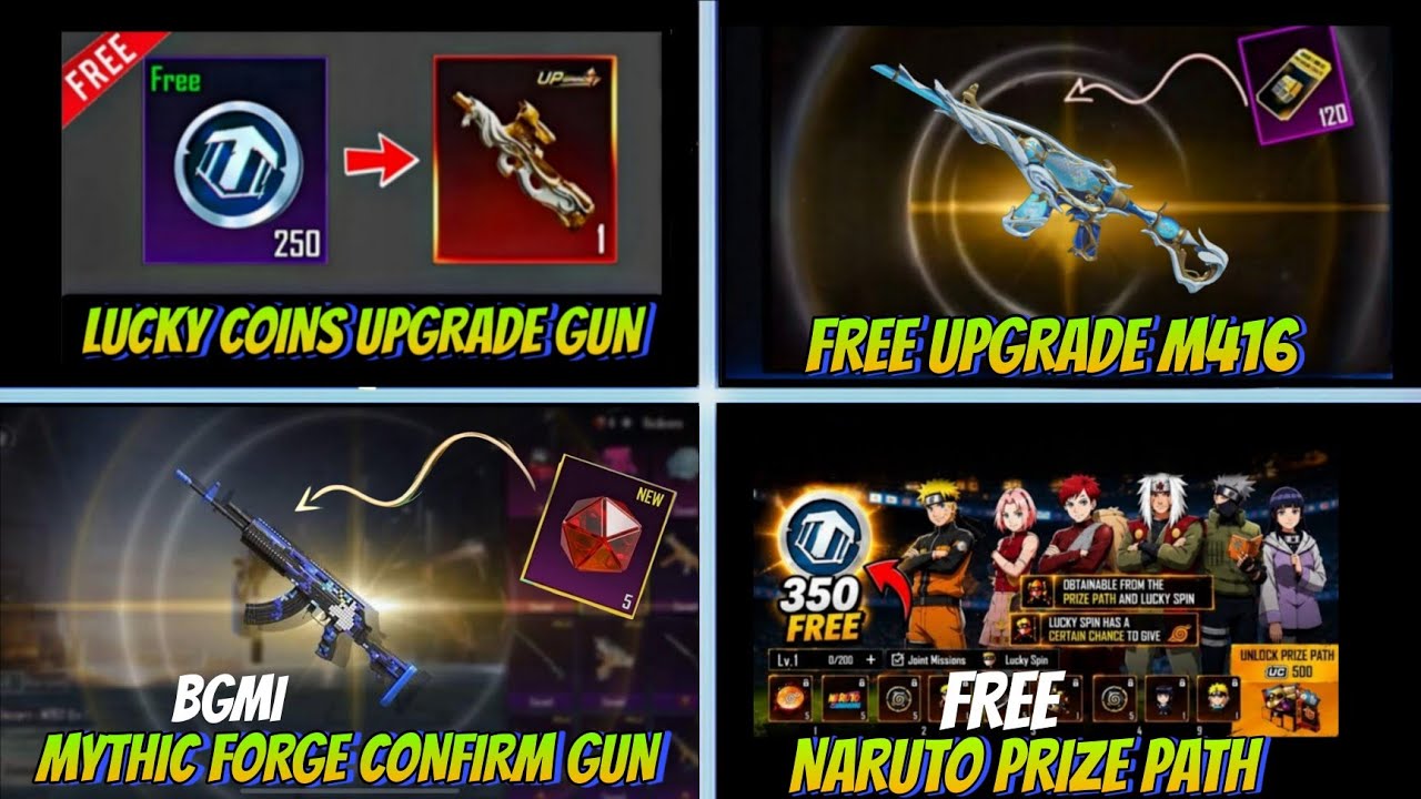 BGMI 4.5 ๐ฑ FREE UPGRADE M416 CONFIRM / FREE NARUTO PRIZE PATH IN BGMI & PUBG / BGMI 4.5 UPDATE DATE background